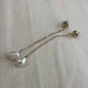 Ramla Gold Plated and Pearl Dangle Earrings